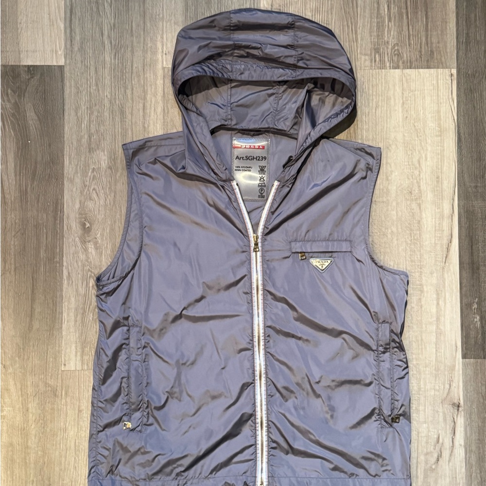 Prada Gray Hooded Gilet Euro 52